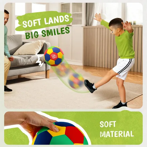 Miniatura 2 de HopeRock Pelota de Fútbol Blanda de Espuma para Interior Tamaño 4 para Niños para Tu Hogar, Ligera Segura y Divertida para Entrenamiento