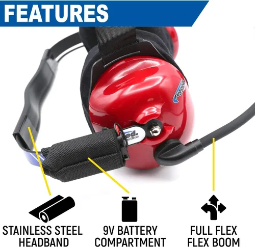Miniatura 3 de Rugged Radios Par de auriculares NASCAR enlazables detrás de la cabeza para radios de carreras de fanáticos de carreras, comunicaciones electrónicas