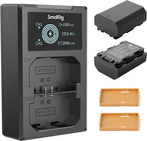 Miniatura 8 de SMALLRIG Juego de Cargador de Batería de Cámara de Reemplazo para NP-FZ100 A7 IV, A7R V, A7S III, Cargador de Batería de Doble Ranura para Sony A7R