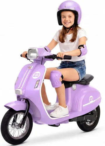Miniatura 9 de Motocicleta para niños, motocicleta eléctrica de 2 ruedas para niñas de 8 a 14 años, juguetes de montar de 24V con música, cuentos, faro delantero