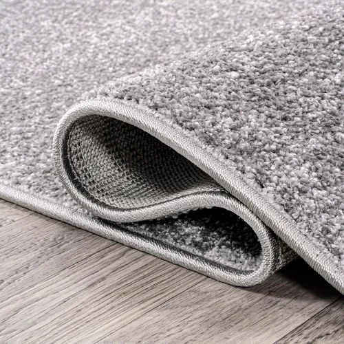 Miniatura 6 de JONATHAN Y Haze - Alfombra sólida de pelo bajo gris para interiores, 5 x 8 pies, estilo costero, bohemio, minimalista, clásica, fácil de limpiar