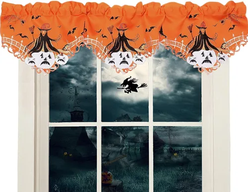Miniatura 12 de Cenefa de Cortina Bordada con Trébol Irlandés A 58 × L 14 Pulgadas, Decoraciones de Ventana de Cocina para el Día de San Patricio o Primavera