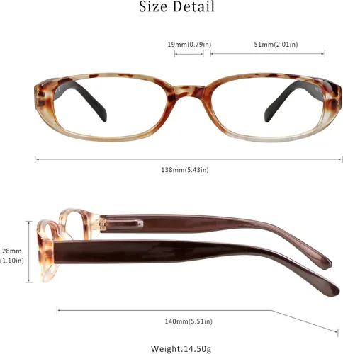 Miniatura 6 de 4 pares de lentes para lectura con bloqueo de luz azul para mujeres y hombres 4key001_marrón