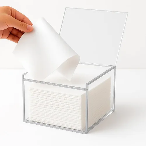 Miniatura 5 de KissYou Caja de acrílico con tapa, caja transparente con tapa con bisagras, almacenamiento de acrílico, soporte para cápsulas de café, organizador