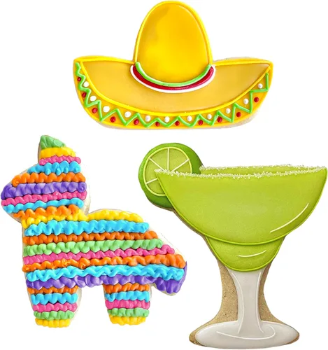 Miniatura 3 de Ann Clark Cinco de Mayo - Cortadores de galletas (piñata, sombrero, vidrio de margarita), fabricados en Estados Unidos