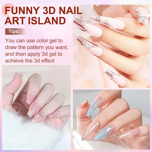 Miniatura 2 de MUSILAN Gel para esculpir uñas 3D con limas de cristal de cristal, gel constructor transparente para uñas, moldeo para esculpir esmalte de uñas