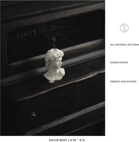 Miniatura 4 de LAWA - Vela de busto de David, vela perfumada de cera de soja hecha a mano, elegante vela estética, regalo de inauguración de la casa, idea de Blanco
