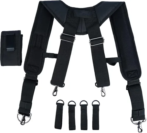 Miniatura 6 de MELOTOUGH Tirantes para cinturón de herramientas, tirantes de bolsa de construcción, correas de trabajo acolchadas resistentes