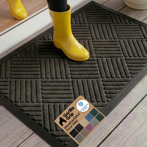 Miniatura 95 de Gorilla Grip WeatherMax - Tapete de pasillo para todas las estaciones, impermeable, 72x24 pulgadas, de goma natural, resistente a manchas, perfil