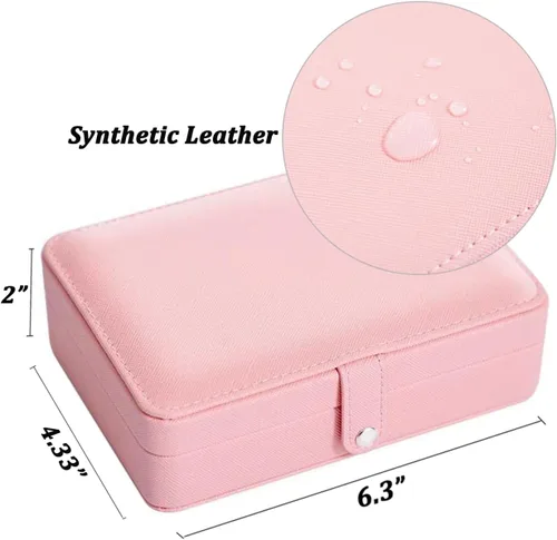 Miniatura 6 de Joyero pequeño para mujeres y niñas, regalo de cumpleaños, organizador de joyas de viaje de cuero, joyero de viaje pequeño, joyero de viaje
