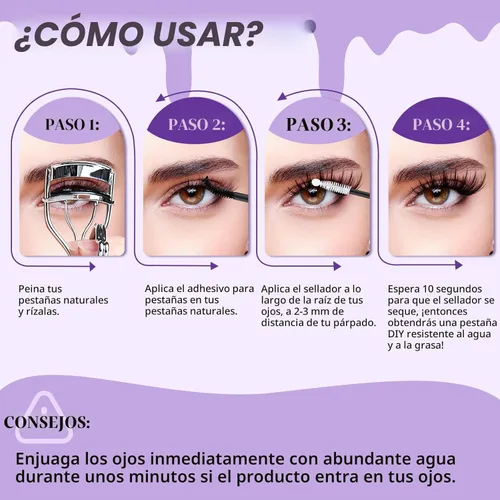 Miniatura 5 de B&Qaugen Pegamento de pestañas impermeable de 0.3 fl oz para pegar y sellar pestañas para racimos de pestañas, 72 horas, pegamento de pestañas negro