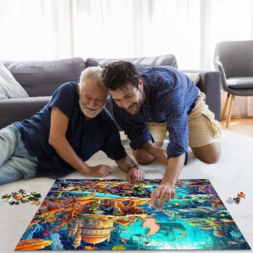Miniatura 6 de HUADADA Rompecabezas de 1000 piezas para adultos, cuento de hadas submarino caprichoso, rompecabezas para adultos y niños, juegos educativos de 1000