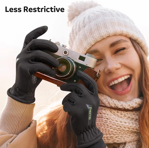 Miniatura 5 de FREETOO Winter Gloves for Women, 2022 Stylish Double Locking Thermal Running Gloves, Warm Waterproof Touchscreen Driving Gloves