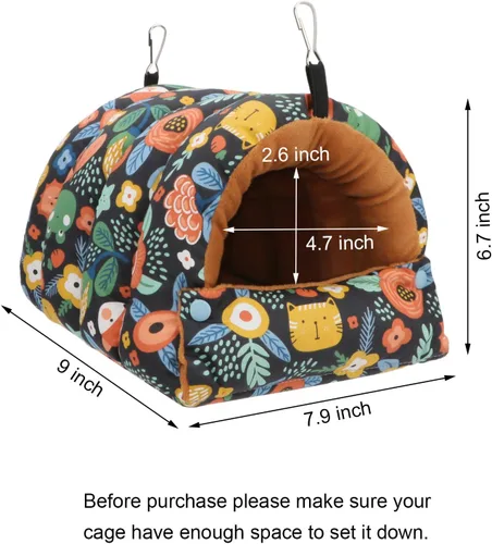 Miniatura 4 de Wontee Casa de Nido de Pájaros Refugio Cálido de Invierno Cabaña Acogedora Cama para Pájaros Hamaca Colgante para Loros Periquitos Caiques Senegal