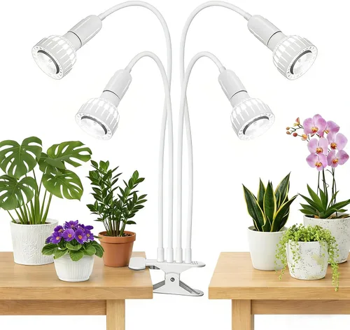 Miniatura 8 de Luz LED de Crecimiento, Lámpara de Plantas con Clip de Cuello de Cisne de Espectro Completo Blanco 5000K para Plantas de Interior de Escritorio