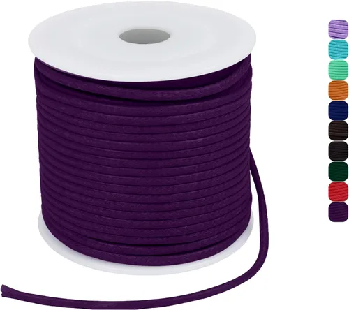 Miniatura 18 de CAMAL Cuerda de cera de 0.069 pulgadas para hacer pulseras, hilo encerado de 23 yardas para joyería y pulsera, cordón encerado para manualidades