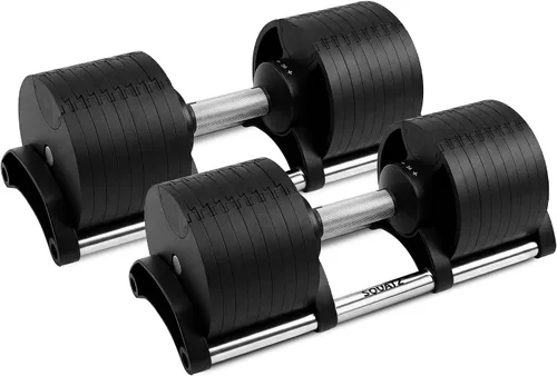Miniatura 10 de Squatz Adjustable Dumbbell Set 70-140LB Adjustable Dumbbells For Home Gym, Anti-Slip Handle With Heavy‑Duty Plates, Exercise Fitness Dumbbells For