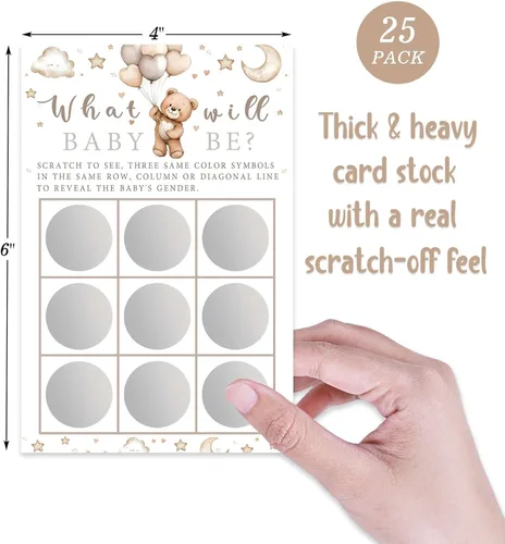 Miniatura 4 de It's a Girl Bear - Tarjetas de anuncio de género para niños o niñas, para baby shower, juego de 25