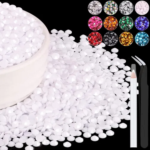 Miniatura 125 de 12000 diamantes de imitación de resina de 0.079 pulgadas a granel para manualidades (transparente), cristales deslumbrantes con parte trasera plana