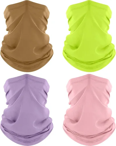 Miniatura 10 de ROXUN Paquete de 4 Polainas para Cuello, Bufanda con Protección UV, Máscara Facial Transpirable y Refrescante, Bandana para Senderismo