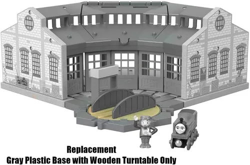 Miniatura 3 de Pieza de repuesto para cobertizos de madera Tidmouth de Thomas & Friends - GGG72 ~ Base de plástico gris con tocadiscos de madera