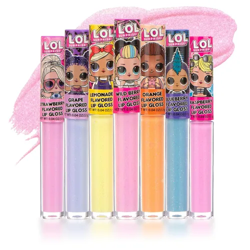 L.O.L Surprise - Paquete de 7 brillos de labios para niñas, brillo labial Lol