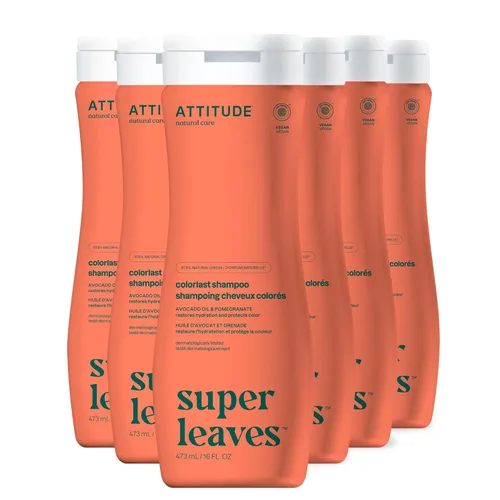 Miniatura 14 de ATTITUDE Colorlast Champú para el cabello, verificado por EWG, para cabello teñido, protege el color, ingredientes derivados de forma natural