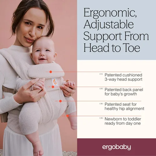 Miniatura 3 de Ergobaby Omni Deluxe - Portabebés de lujo para recién nacidos a niños pequeños, transpirables, para el verano, portabebés para todas las posiciones