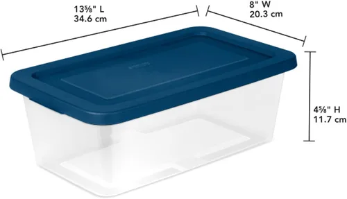 Miniatura 2 de Sterilite - Contenedores de almacenamiento apilables de 6 cuartos de galón para el hogar con asas y tapa para almacenamiento y organización