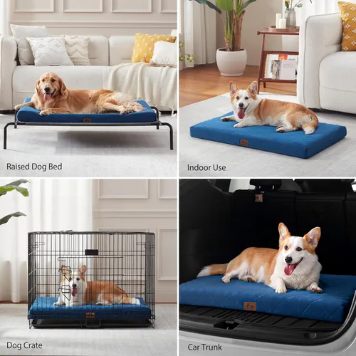 Miniatura 8 de Tapete ortopédico XL para perros extra grandes, cama impermeable para perros con funda extraíble, cama lavable para mascotas, 41 x 28 pulgadas,