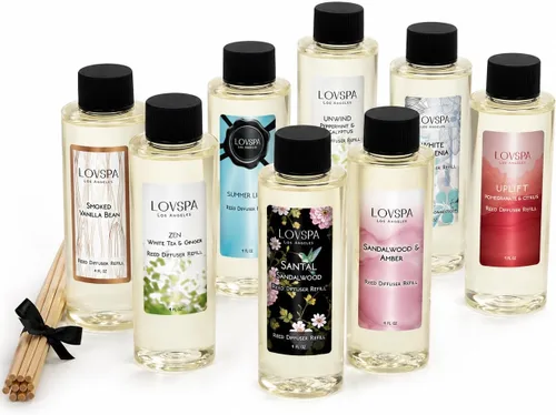 Miniatura 9 de Amber Romance - Recambio de aceite difusor de varillas con varillas de junco, ámbar cálido, sándalo y notas florales, aceites esenciales de lirio