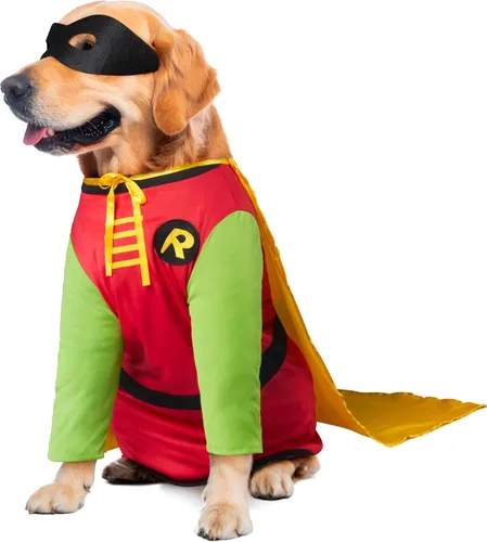 Disfraz Rubies Costume Company de Robin de DC Comics para perro grande, 2x, Rojo