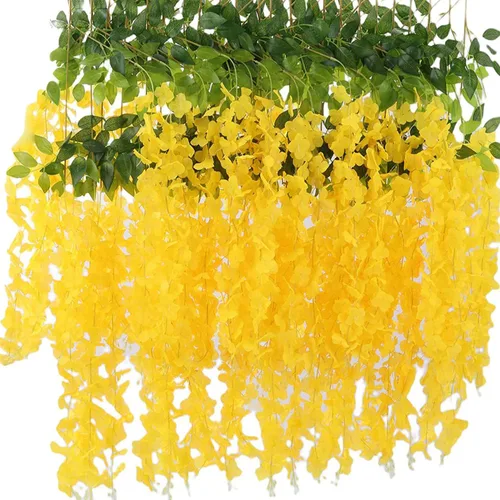 Miniatura 6 de Paquete de 40 guirnaldas de vides de flores de glicina, cuerdas de flores artificiales de 3.75 pies, flores colgantes falsas, flores de guirnalda