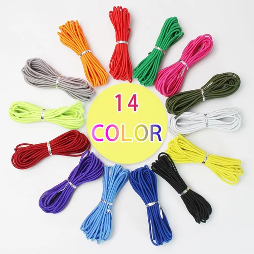 Miniatura 4 de Cuerdas elásticas de colores de 0.118 in 1/8 pulgadas 210 pies, cuerda elástica redonda pesada para cuentas de poni, pulseras de cuentas de silcona