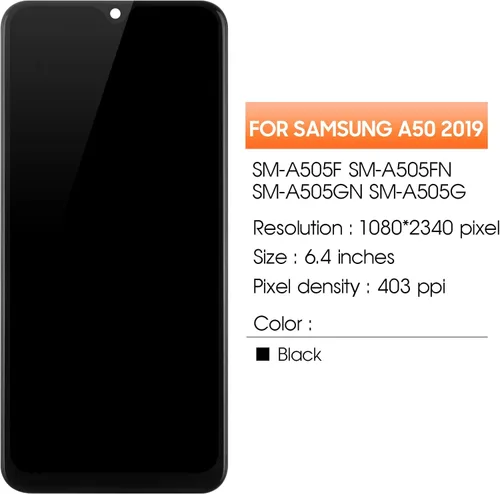 Miniatura 2 de AGCUT OLED para Samsung Galaxy A50 Reemplazo de pantalla para pantalla Samsung A50 Digitalizador SM-A505F SM-A505G/DS SM-A505U Reemplazo de pantalla