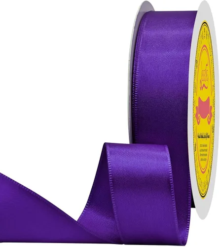 Miniatura 286 de Cinta de satén blanca antigua de doble cara de 1-1/2 pulgadas x 50 yardas, cinta de poliéster para envolver regalos, día de San Valentín, bodas