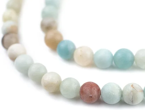 Miniatura 223 de The Bead Chest Cuentas de Jade Blanco Mate Redondas (8mm): Piedra Preciosa Orgánica Redonda Esférica de Energía con Poder de Sanación para Hacer