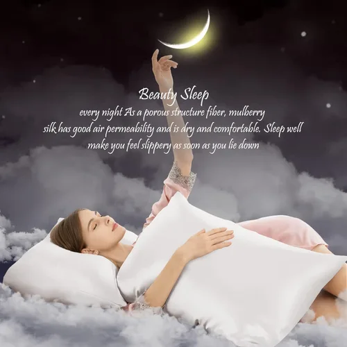 Miniatura 7 de Fundas de almohada de seda para cabello y piel, de seda de morera, suaves de ambos lados, de seda natural, con cremallera, 1 paquete para regalo