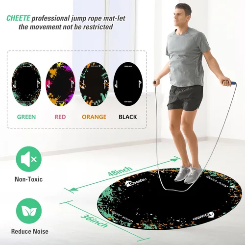 Miniatura 2 de Alfombrilla de goma grande para hacer ejercicio, para el gimnasio en casa, diseño ovalado, antideslizante, para protección de suelo y cuerda Verde