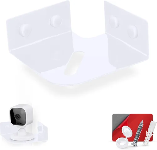 BRAINWAVZ Pequeño estante esquinero de metal para cámaras de seguridad, monitores de bebé, altavoces, decoración del hogar y más, adhesivo universal