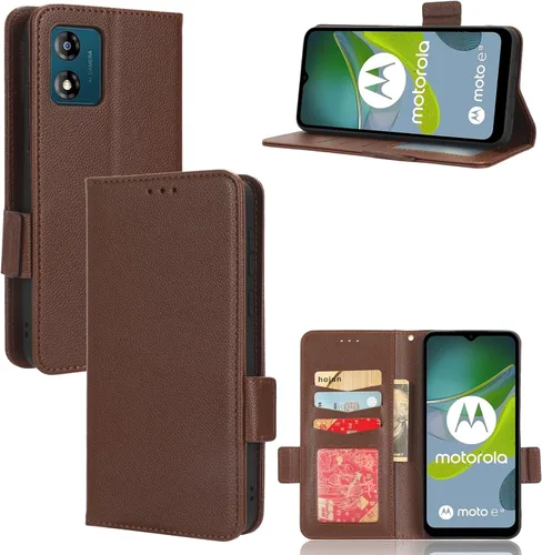 Miniatura 64 de Funda de piel sintética compatible con Motorola Moto E22 4G, funda de piel sintética compatible con Motorola Moto E22i 4G, color negro