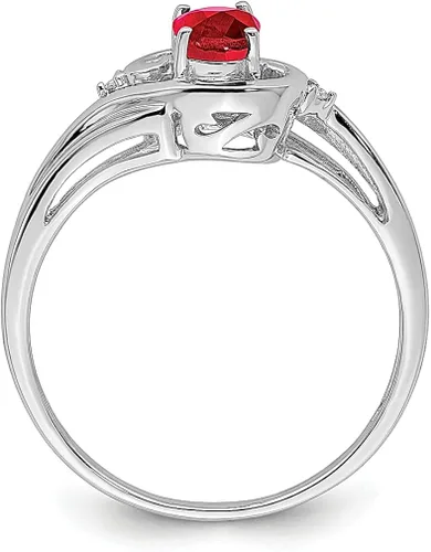 Miniatura 2 de 925 Sterling Silver Diamond Red Ruby Band Ring Gemstone Fine Jewelry For Women Gifts For Her