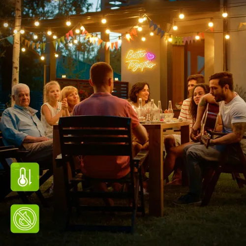 Miniatura 4 de Letreros de neón con texto en inglés «Better Together», «Arrinew LED», alimentado por USB, para decoración de pared del hogar, luces de neón