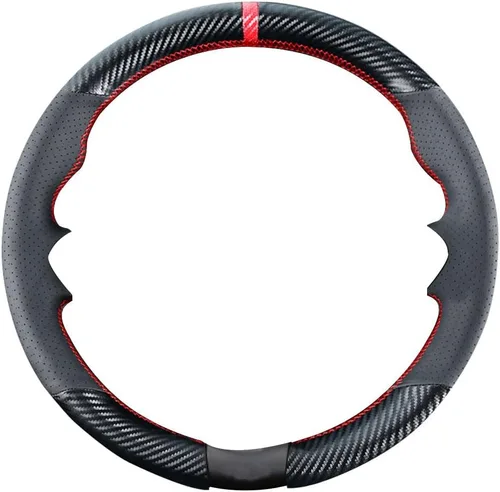 Miniatura 2 de Cubierta de volante de fibra de carbono con costura DIY para BMW M3 M4 M5 M6 M240i X2 M35i X5 M X6 M M2 2014-2017/3 Series F30 F10 M Sport Negro 15