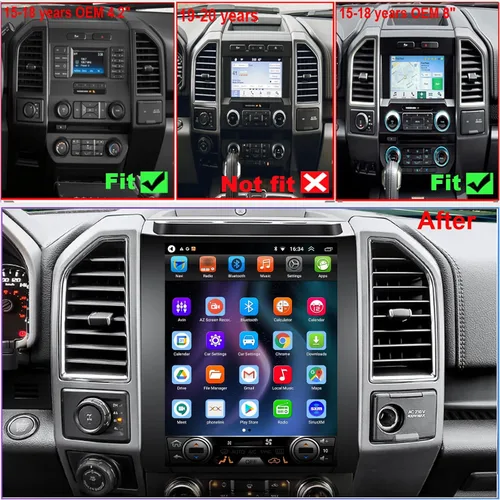 Miniatura 2 de Para Ford F150 Radio Actualización 2015 2016 2017 2018 Camiones Accesorio Estéreo Reemplazo 8core CPU 12.1 pulgadas IPS Pantalla táctil Construido
