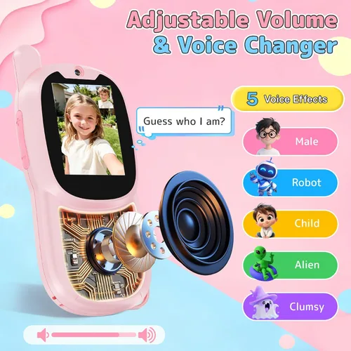 Miniatura 5 de Walkie Talkies de video para niños con cámara, paquete de 2 juguetes Walkie-Talkie recargables para niños y niñas de 3 a 12 años, regalos