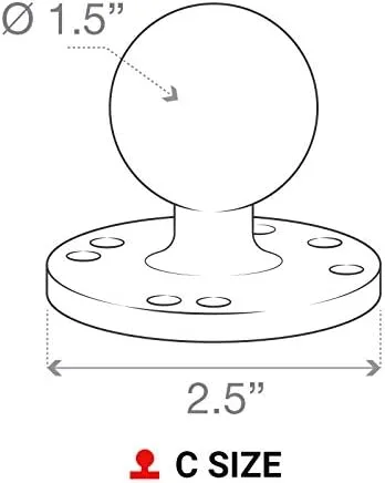 Miniatura 6 de RAM Mounts Placa redonda con bola RAM-202U con bola de tamaño C de 15 pulgadas