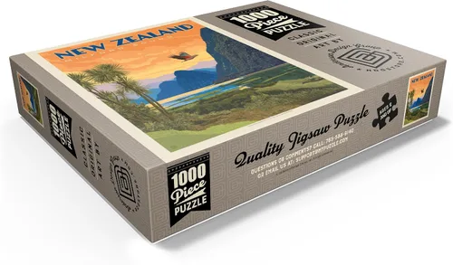 Miniatura 3 de MyPuzzle New Zealand: Milford Sound, Vintage Poster - Rompecabezas prémium de 100 piezas para adultos