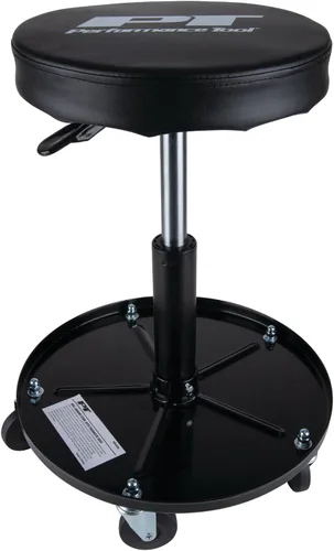 Miniatura 10 de Performance Tool W85011 Taburete de bar giratorio neumático con respaldo, giro de 360 grados, estructura de acero resistente, negro