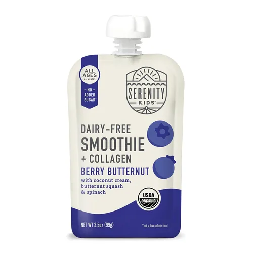 Miniatura 9 de Serenity Kids Alimento para bebés sin lácteos sin lácteos, orgánico por la USDA, proteína de colágeno alimentada con pasto, bolsa de 3.5 onzas sin